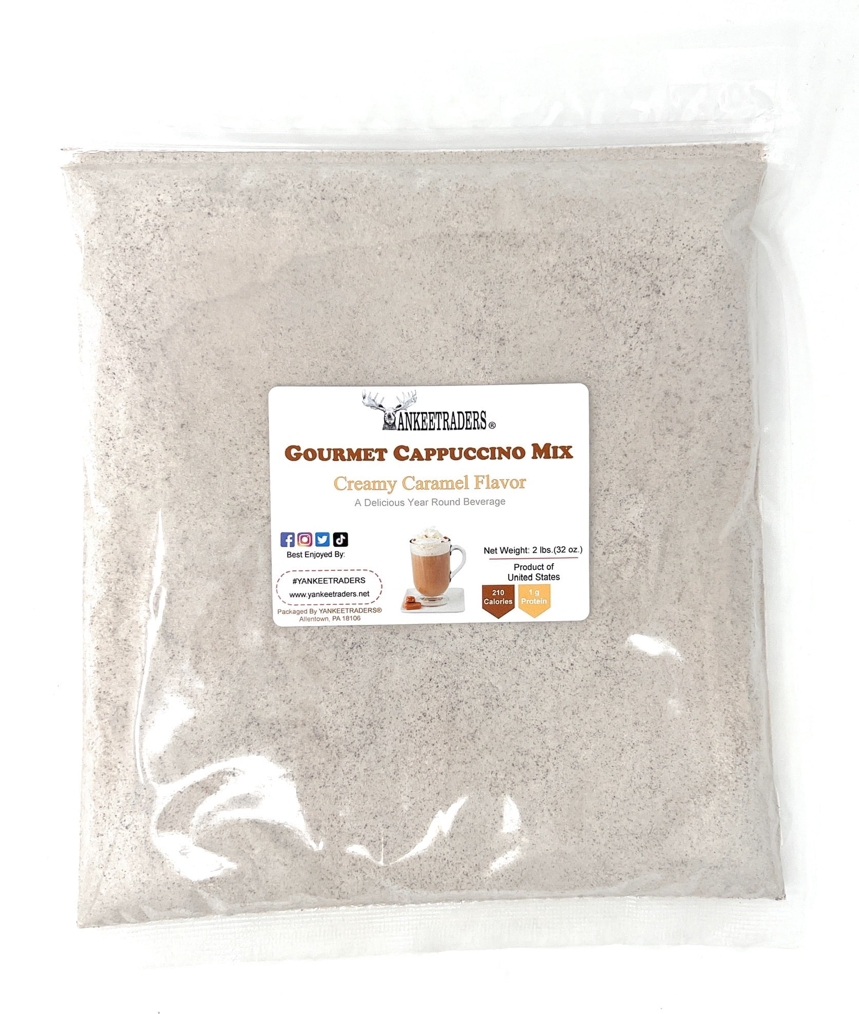 Victorian Inn Instant Cappuccino Mix - Salted Caramel, 2 Pound Bag, Creamy & Versatile