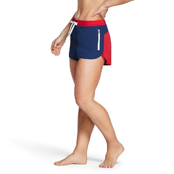 Speedo Women's Standard Swimsuit Bottom Short Length Boardshort, Red/Navy Size Large