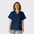 thumbnail image 1 of SPECTRUM UNIFORMS Scrub Tops Tunic Tops with Snap Front Women V-Neck Soft Fabric Ideal for Medical Professionals, Hospital and Lab Work Wear Navy Blue, 1 of 5