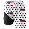 thumbnail image 4 of Bainana Mens Swim Trunks American Flag 2 In 1 Patriotic Swim Shorts 4Th Of July Stretch Lightweight Summer Holiday Bathing Suit, 4 of 4