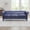 3 Seaters-Blue, variant on Chesterfield 3 Seaters Faux Leather Sofa, Upholstered Button Tufted Couch with Nailhead Trim Square Arms Removable Cushions and Solid Wood Legs, for Living Room Office Apartment