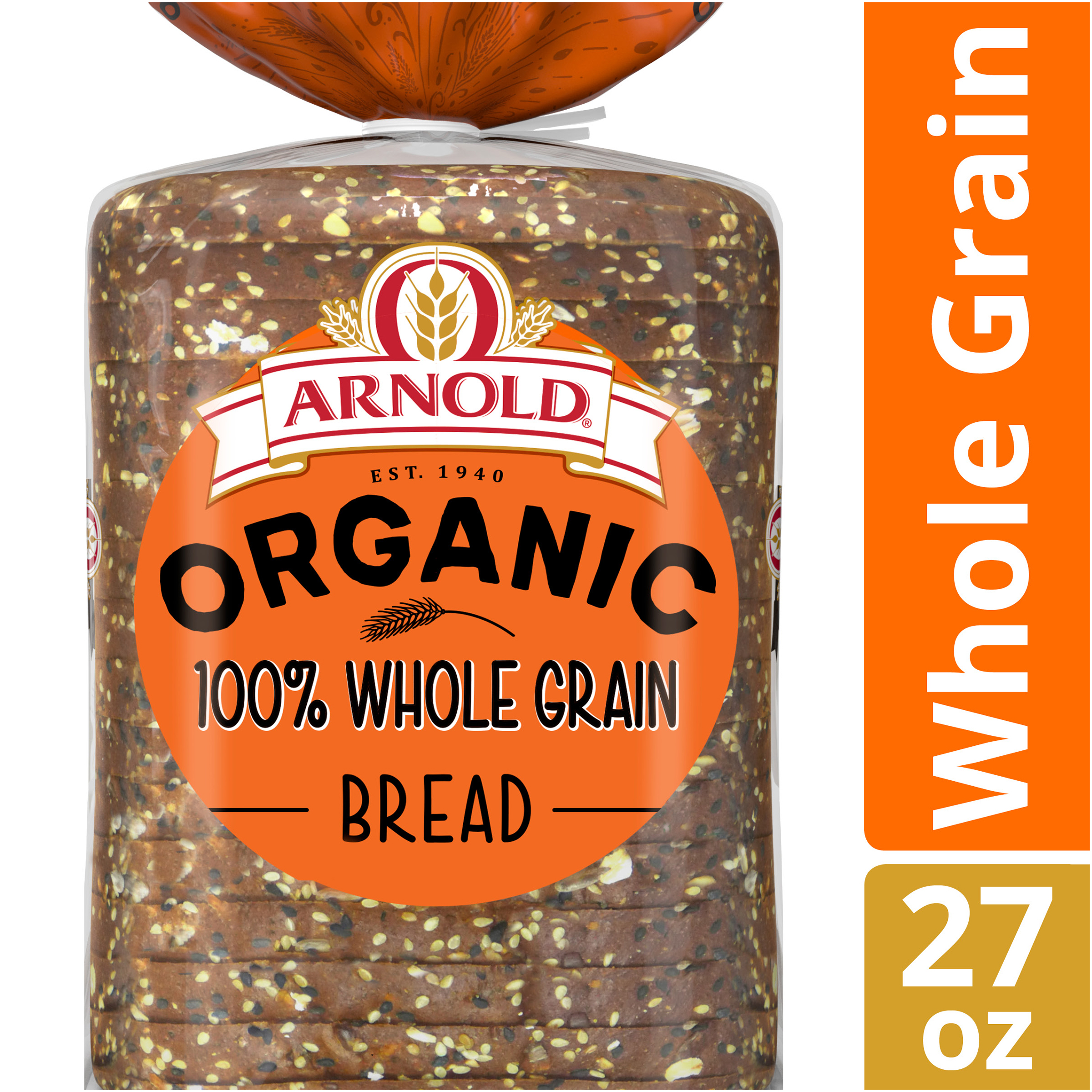 Arnold Organic 100 Whole Grain Bread, NonGMO Organic Bread, 27 oz