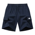 thumbnail image 3 of Liyamei Boys Cargo Shorts with Drawstring and Pockets for Summer Outdoor Size 7-12,Blue, 3 of 6