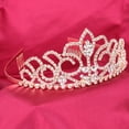 thumbnail image 3 of Mariage Bal Brillant Cristal Strass Couronne Tiare Bandeau (Or), 3 of 7