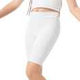 thumbnail image 2 of Girls Tight-Fit Knee-Length Shorts, High-Waist Yoga Running Shorts for Kids, Breathable Dance Training Capri Leggings, Quick-Dry Workout Shorts for Age 5-13 White 150, 2 of 7