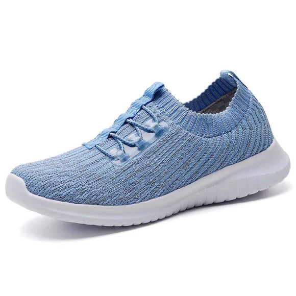 konhill Women's Comfortable Walking Shoes - Tennis Athletic Casual Slip on Sneakers 5 US Aqua,35