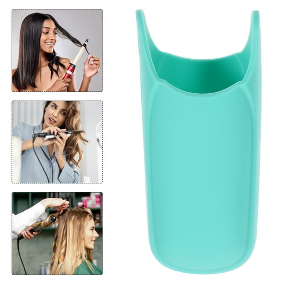 OUNONA Hair Iron Protective Silicone Sleeve Holder for Curling Iron and Straightener Light Green