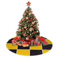 thumbnail image 4 of Falda para árbol de Navidad con diseño de tablero de ajedrez en amarillo y negro, suave y divertida, decoración navideña de granja, 48", 4 of 4