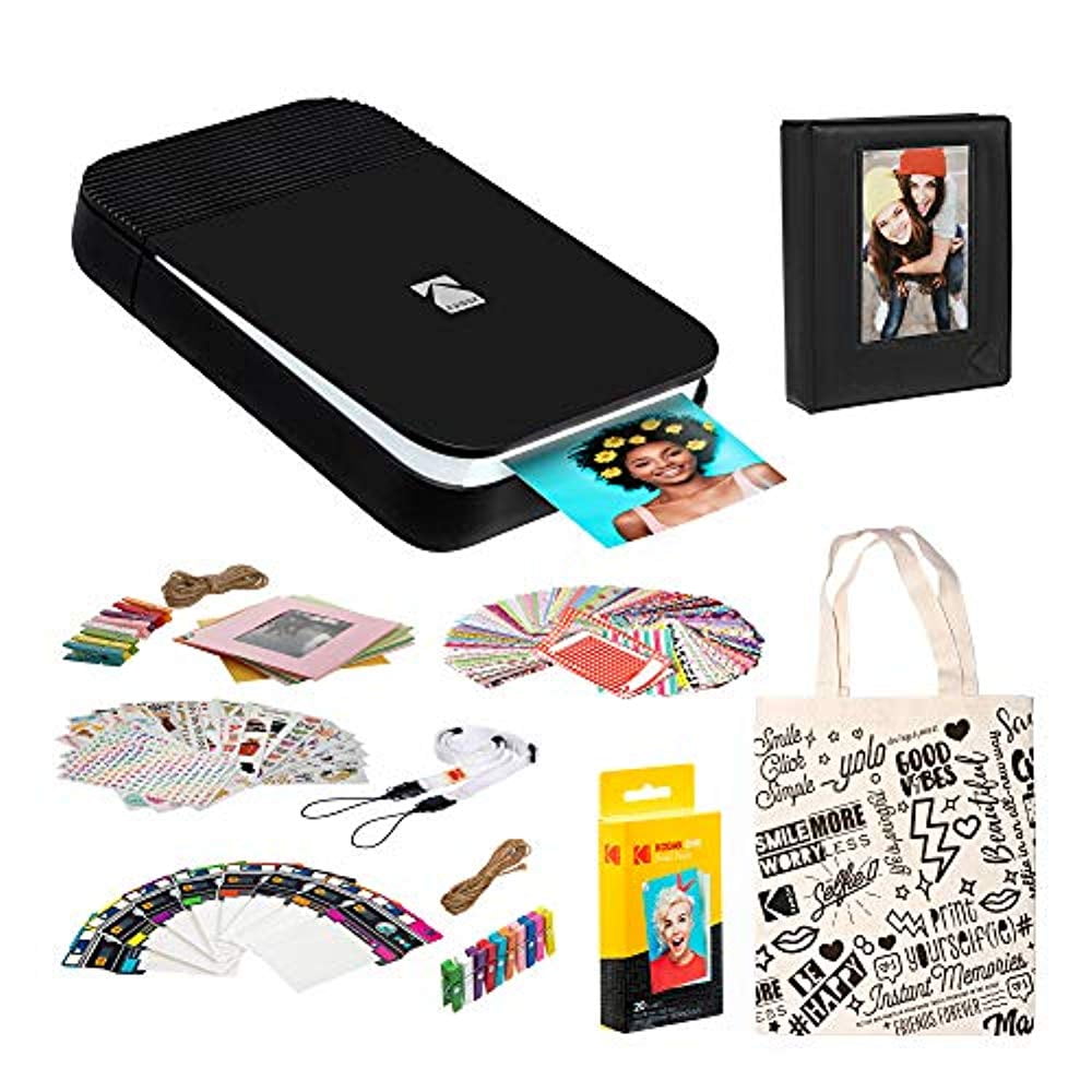 KODAK Smile Instant Digital Printer (Black/White) Photo Frames Kit