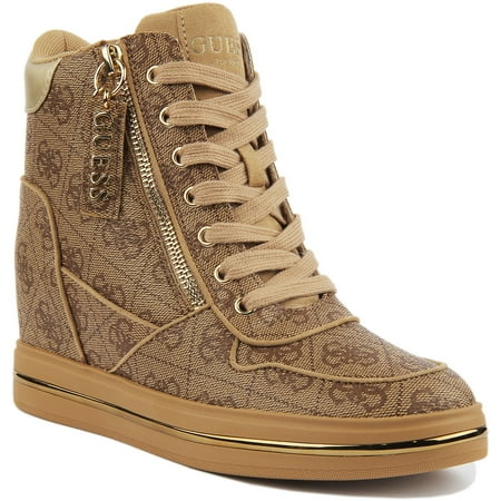 

Guess Nangy Women s 4G Logo Lace Up Synthetic Sneakers In Beige Size 5