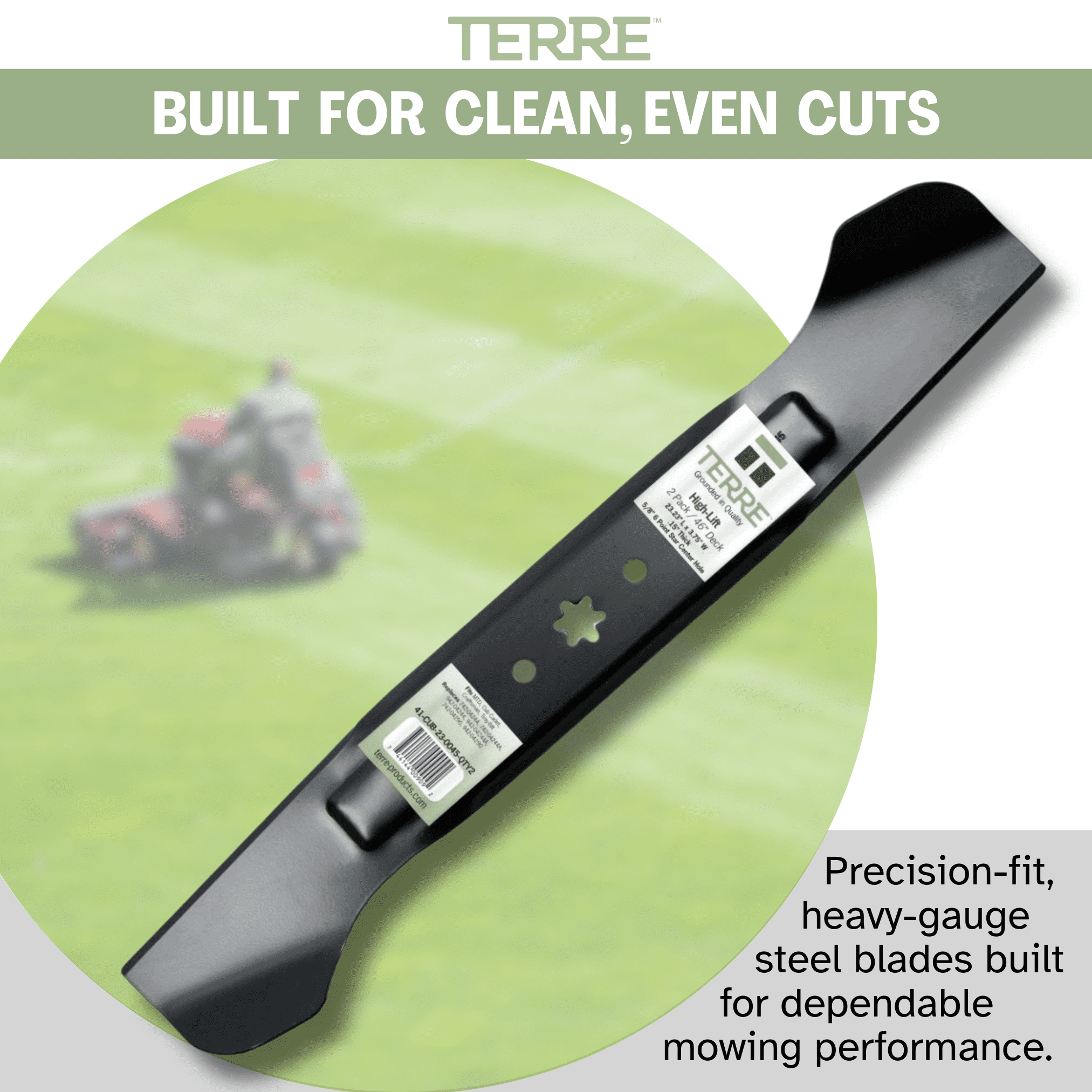 Terre 46 Inch Lawn Mower Blades, for Cub Cadet, Craftsman, Troybilt