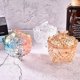 thumbnail image 5 of Caja de dulces de cristal en relieve real con tapa Caja de joyería con patas Tarro de dulces Tarro de galletas Tarros de buffet de dulces de boda Tarro de almacenamiento de cocina (arco iris), 5 of 6