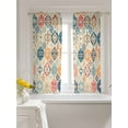 thumbnail image 3 of Boho Morocco Tier Curtains 45 Inch Length,Sheer Curtains for Bedroom Living Room Window Retro Farmhouse Ethnic Neutral Aesthetic Voile Drapes Kitchen Curtains Small Half Window 27.5"x45" 2 Panels, 3 of 7