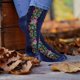 thumbnail image 4 of Calcetines de invierno de longitud media para mujer - mezcla de algodón, patrón retro en relieve, multicolor, puño de 5,9 pulgadas, 4 of 6