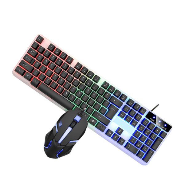 Wired Gaming Keyboard 104-Key, Colorful RGB Backlit Computer Keyboard with Ergonomic Mechanical Feel, Waterproof USB PC Keyboards for Desktop PC Laptop Gaming and Office Use.