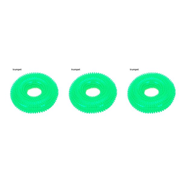 Greeniant Pet Chew Toy Training Squeak Ring Ball TPR Molar Sound Juego Interactivo Juguete, Verde, S verde S 3piezas