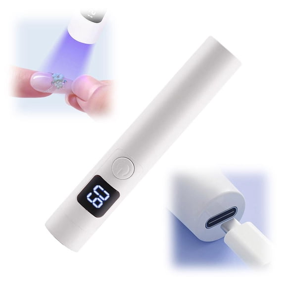 QenASHaing Handheld UV Light for Gel Nails,Mini Rechargeable UV Nail Lamp with LED Display, Portable Gel X Nail Dryer 20s/60s Timer,USB Eye-Care Mode,Fast Curing for 3D Nail Art Home Salon