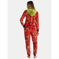 thumbnail image 2 of The Grinch Women’s and Women’s Plus Minky Union Suit Pajamas with Pockets, Sizes XS-3X, 2 of 4