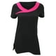 thumbnail image 1 of Premier - Túnica uniforme Ivy de trabajo para salón de bella o spa para mujer señora (cuello en contraste) (Negro/Rosa Fuerte), 1 of 2