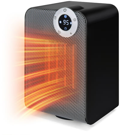 Best Choice Products 1500W Portable Compact Oscillating Desktop Space Heater for Home, Office w/ Fan, Adjustable Digital Thermostat Display, 12-Hour Timer, Auto Shut Off, 3 Second Heat Up