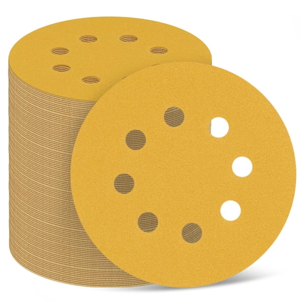 100 discos de lij dors de 5 pulgadas de 8 agujeros de grano 220, almohadillas de lij con sistema de gancho y bucle de papel de lija para lijra orbital aleatoria (grano 220)