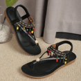 thumbnail image 5 of Wensltd Beach Flat Flip Flop for Women Bohemian Sandals Casual Summer Outdoor Vacation Daily Walking Shoes Black, 5 of 9