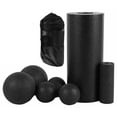 thumbnail image 1 of Juego de rodillos para fascia BodyPower - 3 rodillos para fascia pequeños y grandes, 1 bola para fascia, 1 bola dúo - set de masaje para más relajación y menos dolor, negro, 1 of 7