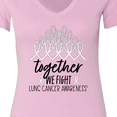 thumbnail image 4 of Inktastic Together, We Fight Lung Cancer Awareness Women's V-Neck T-Shirt, 4 of 5