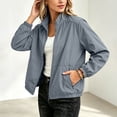 thumbnail image 5 of LUVDA Womens Lightweight Jacket Full Zip Stand Collar Long Sleeve Casual Windbreaker with Zipper Pockets for Travel & Hiking, 5 of 7