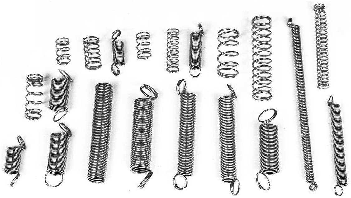 EXTENDED COMPRESSION EXPANSION TENSION SPRINGS ZINC IN TRAY 200 x SPRING SET 