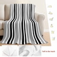 thumbnail image 5 of Black Grey Stripes Blanket Soft Cozy Warm Throw Blanket for Couch, Plush Fuzzy Flannel Fleece Blankets for Sofa, Simple Striped Lines Minimalist Modern Bed Blankets Lightweight Gifts for Men, 30"x40", 5 of 9