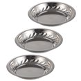 thumbnail image 1 of Miangastore Kitchen Tabletop Snack Tray Stainless Steel Silver 3Pcs 7.86Inch, 1 of 9