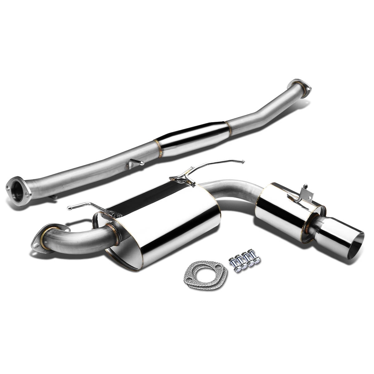 DNA Motoring CBE-MM90-NRT For 1990 to 1998 Mazda Miata MX5 NA 1.6/1.8 Stainless Steel 3.5" Rolled Muffler Tip Catback Exhaust System 91 92 93 94 95 96 97