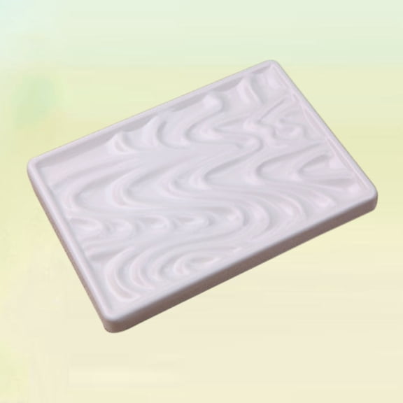 BEADCEST Wave Shaped Groove Watercolor Palette Artists White Easy to Clean Painting 1Pack