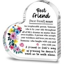 Inspirational Gifts for Friends, Birthday Gifts for Coworkers, Encouragement Gifts Acrylic Heart Plaques, Cheer Up Gifts Decorative Signs Keepsakes for Female Friendship Colleagues Bestie