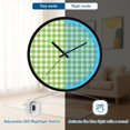 thumbnail image 5 of Indoor 12' Voice-Activated Luminous Decoration Wall Clock With LED Night Light Light Green Gingham, 5 of 8