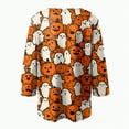 thumbnail image 5 of Towmus Halloween V Neck 3/4 Length Sleeve Womens Tops Travel Oversized Dressy Casual Pumpkin T-Shirts Ladies Clothes for Loose, 5 of 5