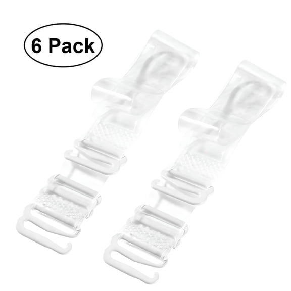 TELOLY 6 Pairs 1.5cm Adjustable Invisible Clear Elastic Bra Straps Replacement