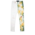 thumbnail image 6 of En Noir Men's Cash Green Tie Dye Rip & Repair Distressed Skinny Fit Denim Jeans (34, Cash Green Tie Dye/Off White), 6 of 7