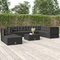 thumbnail image 1 of vidaXL 8 Piece Garden Lounge Set with Cushions Black Poly Rattan, 1 of 5