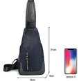 thumbnail image 4 of Bolso de pecho YUANXCMXG para hombre impermeable con puerto de carga USB gris, 4 of 5