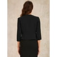 thumbnail image 3 of DARING DIVA Women's Open Front 3/4 Sleeve Peplum Business Blazer XS Black, 3 of 6