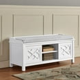 thumbnail image 4 of Alaterre Furniture Coventry 45 in. Pine Wood Storage Bench with Cushion, Entryway Organization & Decoration, 3 Adjustable/Removable Cubbies, Dove Gray and White, 4 of 10