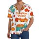 thumbnail image 1 of Fotbe Fall Pumpkins Camisa Estampada de Manga Corta para Hombre, Casual de Verano, Estilo Playero, Sin Arrugas-Medium, 1 of 5