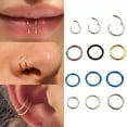 thumbnail image 4 of HOOUN Stainless Steel Round Nose Ring Septum Rings Unisex Piercing Body Jewelry Decor-Rose Gold-1.6*8mm, 4 of 9