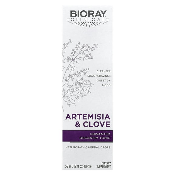 BIORAY Professional Artemisia & Clove - 2 fl oz - Unwanted Organism Removal with Medicinal Mushrooms - Non-GMO, Vegetarian, Gluten Free