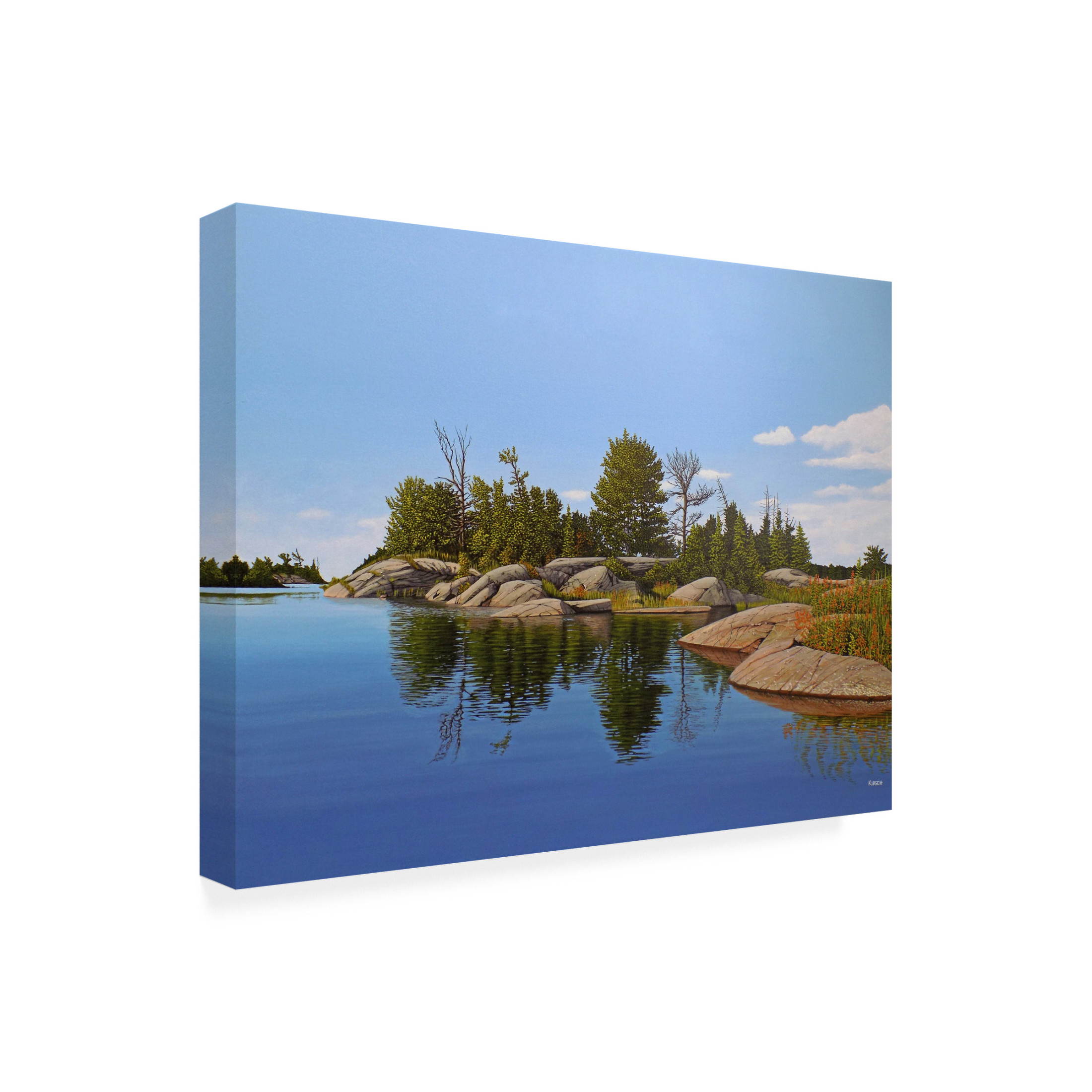 Canvas Wall Art - Kenneth M Kirsch 'Beyond the Rocks' Wall Art for Living Room, Bedroom, or Office Décor by Trademark Fine Art - 24 x 18 Inches
