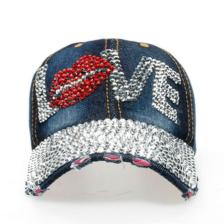 

Dadaria Cowboy Hats Women Men LOVE Denim Baseball Cap Snapback Hip Hop Flat Hat B 5# Women