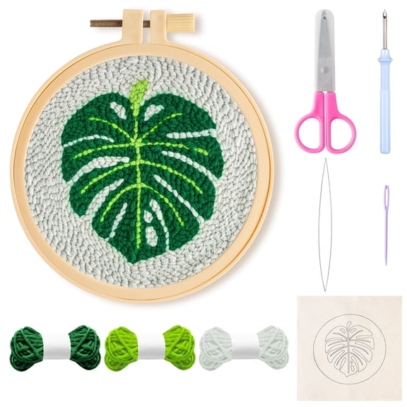 MALLMALL6 DIY Punch Needle Turtleback Bamboo Coaster for Beginners,Making Punch Embroidery Craft,1 Count