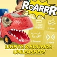 thumbnail image 3 of Joyfy Dinosaur Truck Toys with Music & Lights for Kids 2-4, Carrier Truck Toys with 6 Rubber Car Vehicles, Christmas Birthday Gifts for Toddler Boy 2 3 4 5 6, 3 of 8